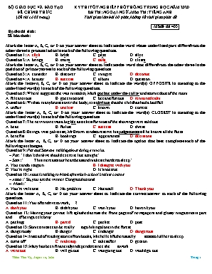 Đề thi Tốt nghiệp Trung học Phổ thông môn Tiếng Anh năm 2020 - Mã đề 403